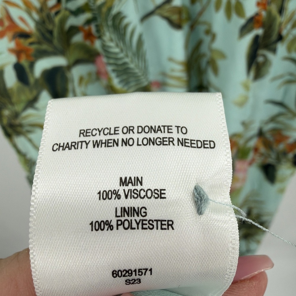 WITCHERY Jungle Canopy Sz 10 Tropical Floral Sleeveless Maxi Dress Flowy Wedding - Picture 8 of 8